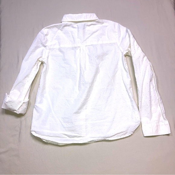 GAP White Button Button Down Shirt Girl’s Large 10 Eyelet Summer Preppy Top Cute - Picture 4 of 7